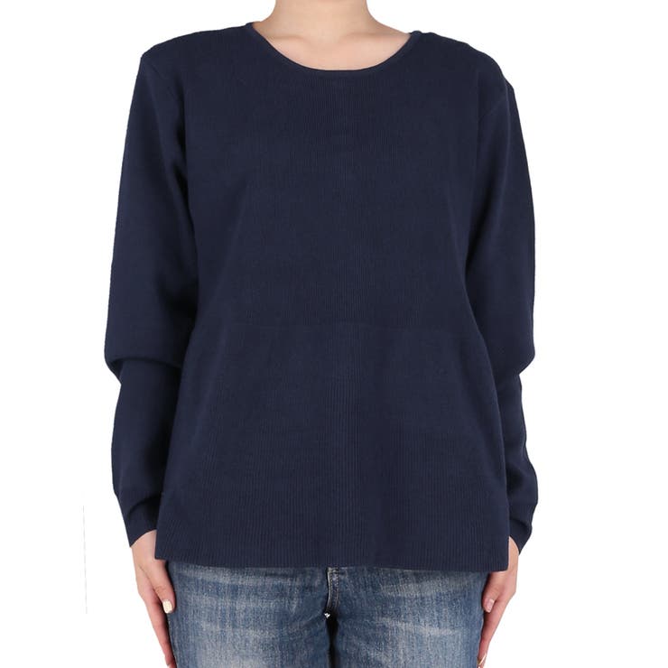 バックスタイルにさりげない華やかさを添える、パール付きフレアニットトップス | coca | 詳細画像6 