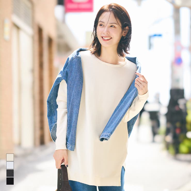 クルーネックニットチュニック | coca | 詳細画像1 