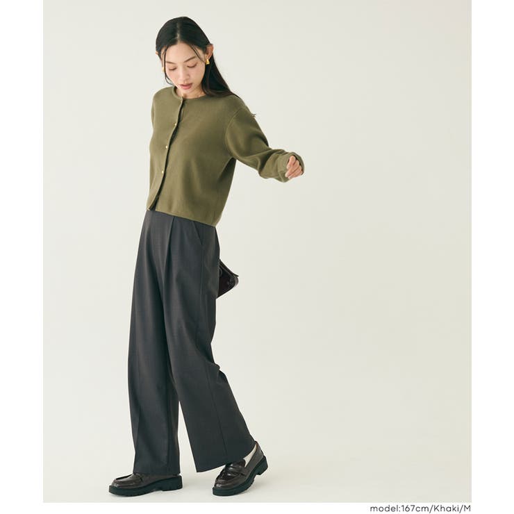 ＼25AW新色登場！／小ぶりな金ボタンがポイントの金ボタンニットカーディガン | coca | 詳細画像15 