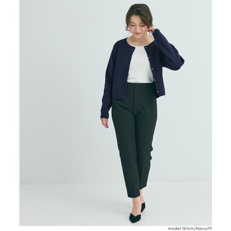 ＼25AW新色登場！／小ぶりな金ボタンがポイントの金ボタンニットカーディガン | coca | 詳細画像19 