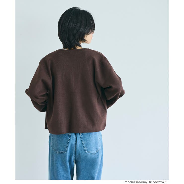 ⭐️試着のみ⭐️CC 25SSバックボタン カシミヤ カーディガン 38 SHIPS any:〈手洗い可能〉AQUA カシミヤ ミックス スキッパー