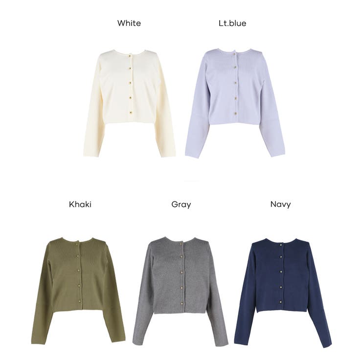 ＼25AW新色登場！／小ぶりな金ボタンがポイントの金ボタンニットカーディガン | coca | 詳細画像23 