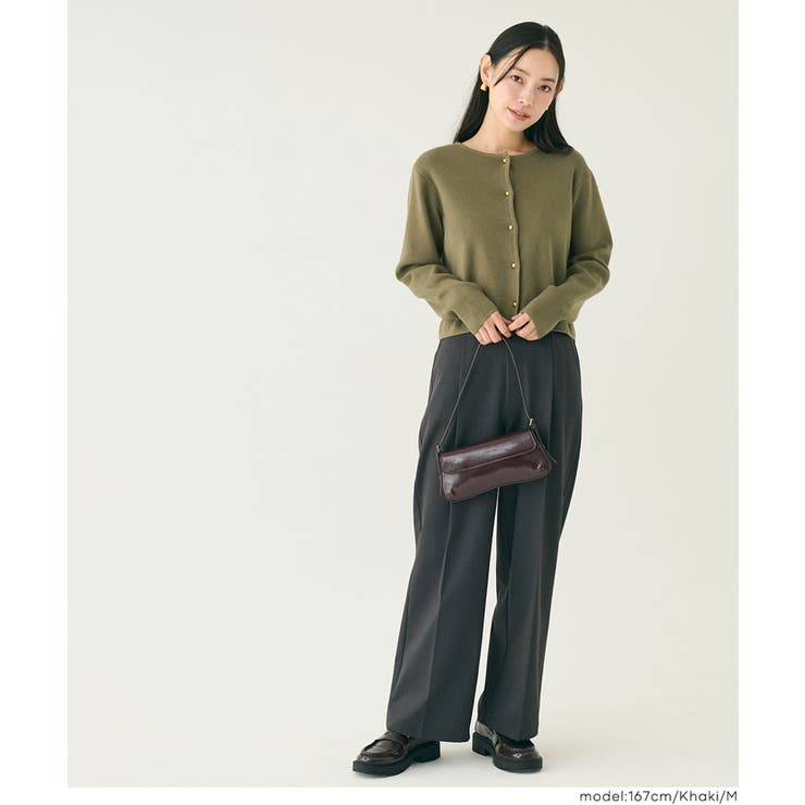 ＼25AW新色登場！／小ぶりな金ボタンがポイントの金ボタンニットカーディガン | coca | 詳細画像14 