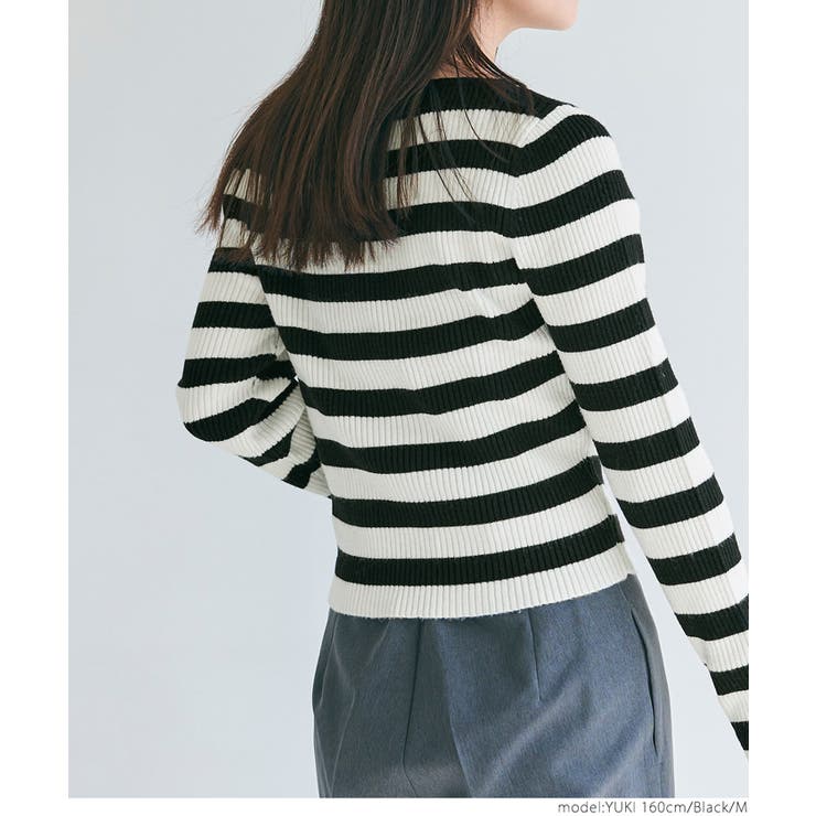 ＜TOGA PULLA＞スリットボーダー ニット TOGA PULLA ニット セーター 「TOGA PULLA/トーガプルラ」Wool