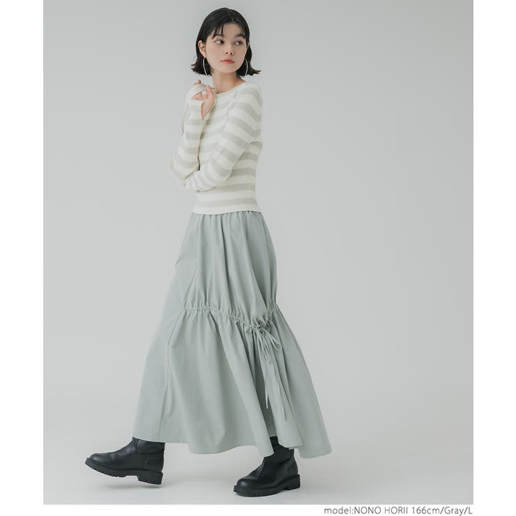 ＼再入荷／リブニットボーダー袖スリットトップス | coca | 詳細画像7 