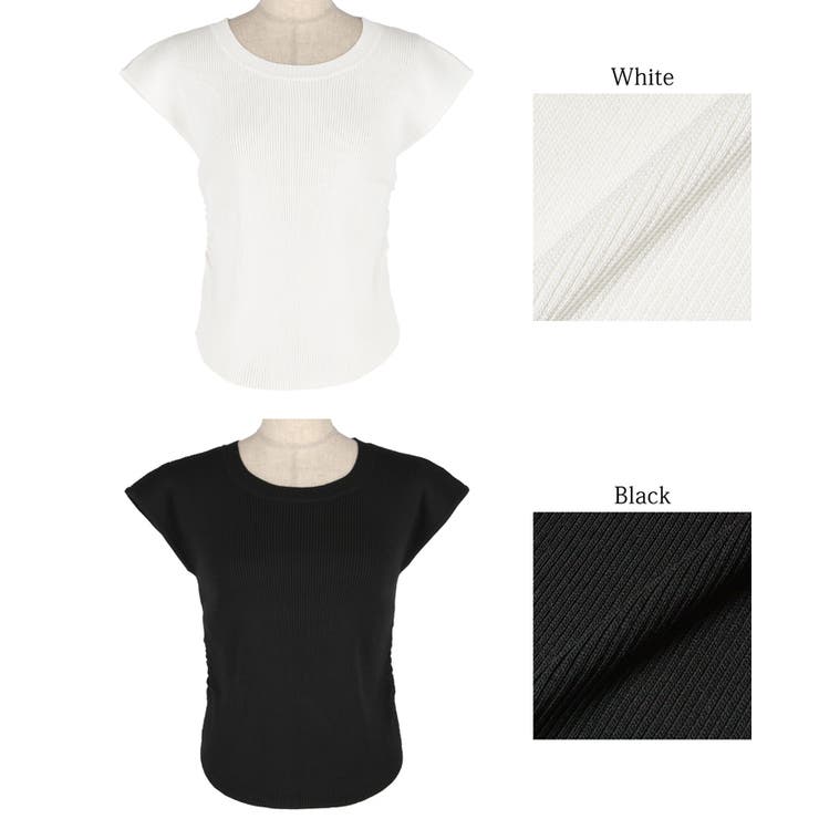 La Mode ダウン Aライン サイドギャザーフードニット 異素材 La Mode ダウン Aライン サイドギャザーフードニット 異素材