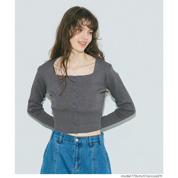 ［Charcoal］ | 【新色追加】ハイゲージニットスクエアカーディガン | coca