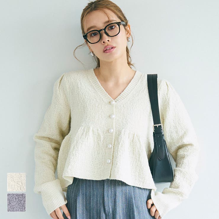 再入荷／ラメニットカーディガン[品番：PA000016240]｜coca