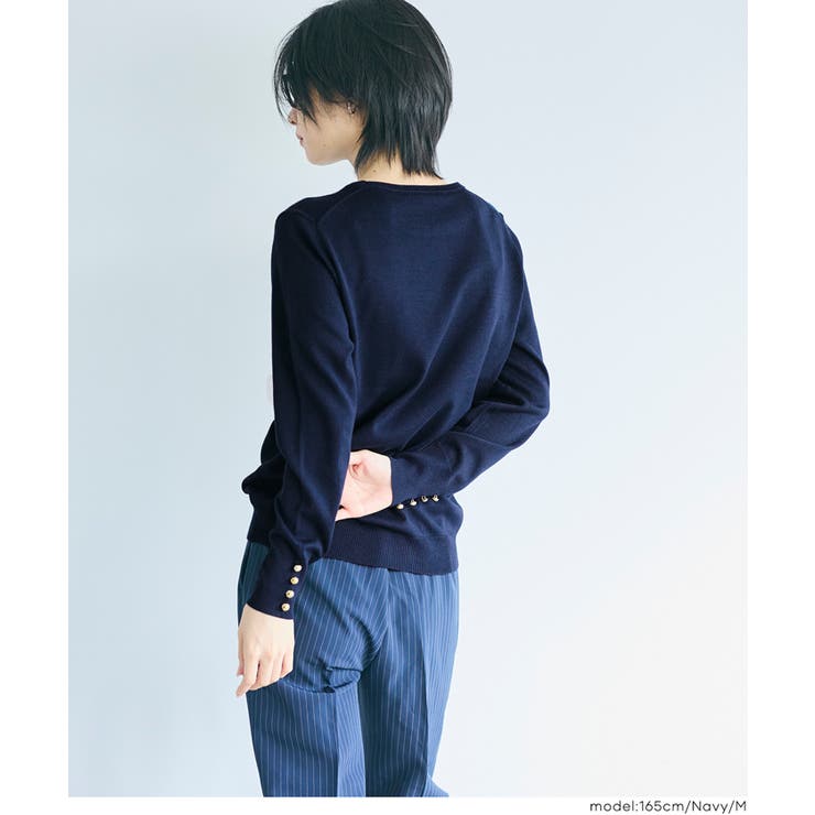 ゴールドボタンが華やぎをプラス。袖金ボタンニットトップス | coca | 詳細画像20 