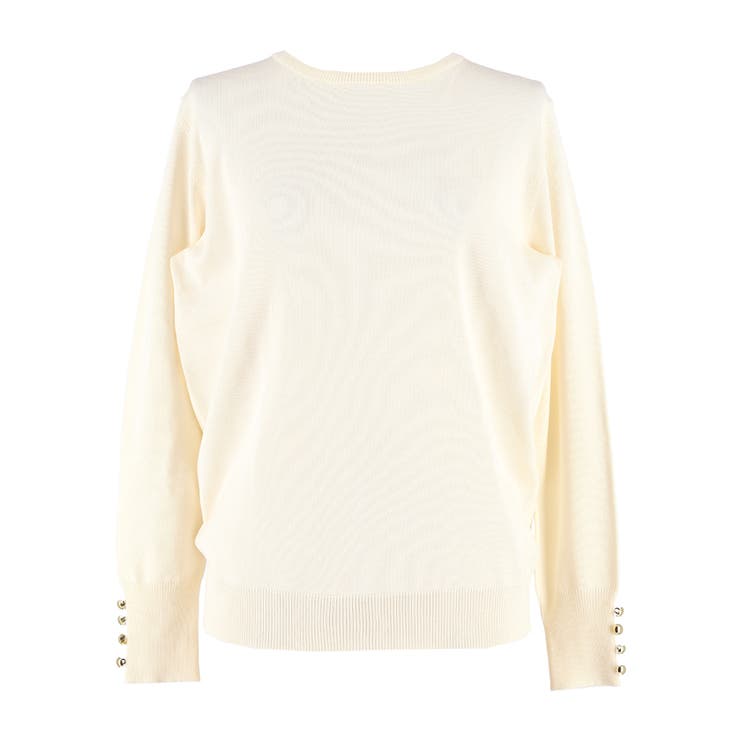 ゴールドボタンが華やぎをプラス。袖金ボタンニットトップス | coca | 詳細画像2 