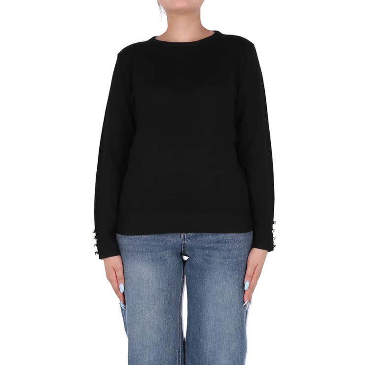 ゴールドボタンが華やぎをプラス。袖金ボタンニットトップス | coca | 詳細画像6 