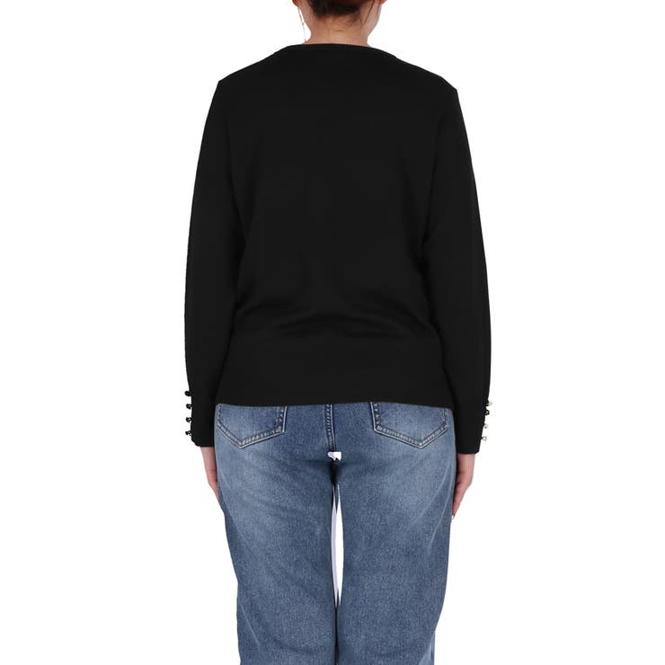 ゴールドボタンが華やぎをプラス。袖金ボタンニットトップス | coca | 詳細画像8 