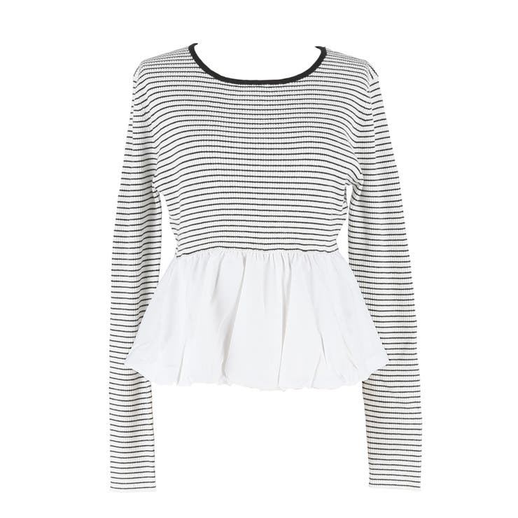 華やかさをプラスする、裾バルーンドッキングニットトップス | coca | 詳細画像3