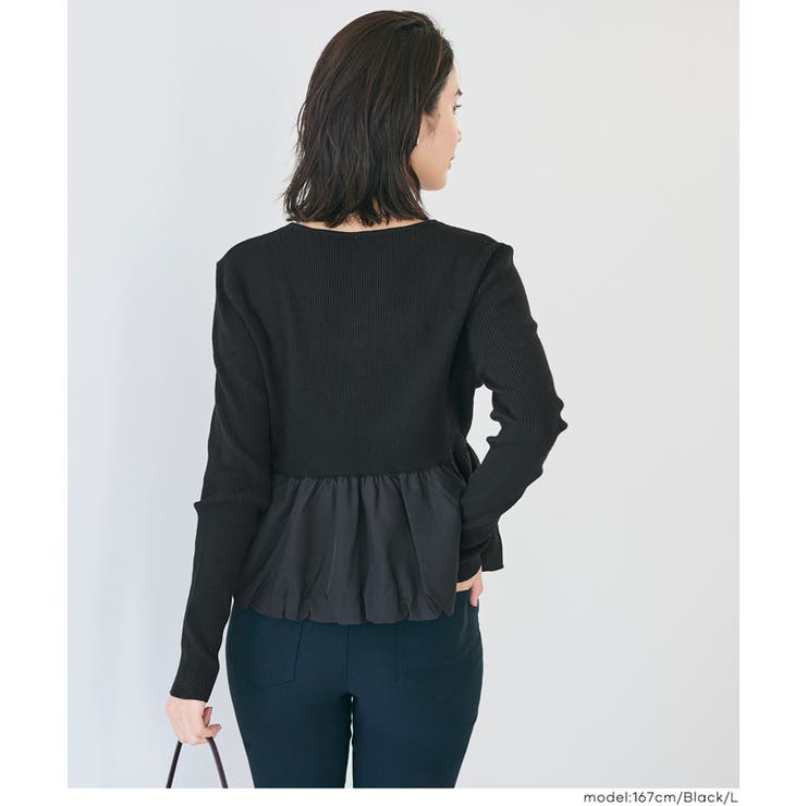 華やかさをプラスする、裾バルーンドッキングニットトップス | coca | 詳細画像9