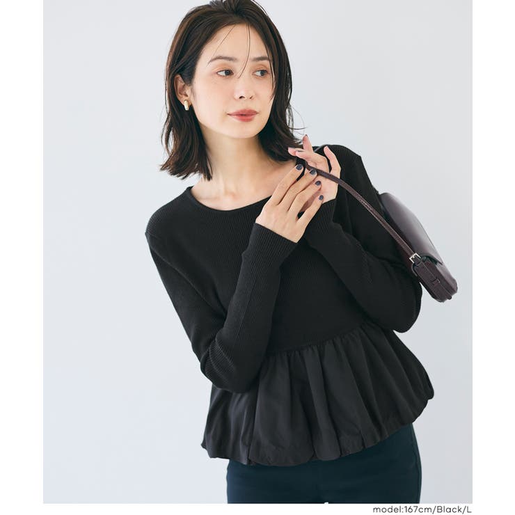 華やかさをプラスする、裾バルーンドッキングニットトップス | coca | 詳細画像10