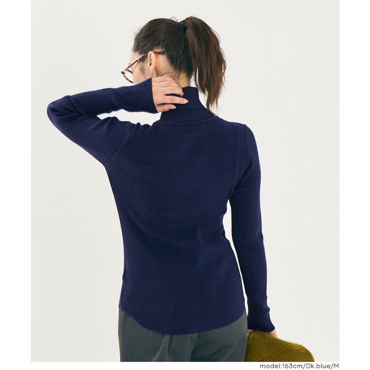 軽量ニット タートルネックラウンドヘム | coca | 詳細画像20 