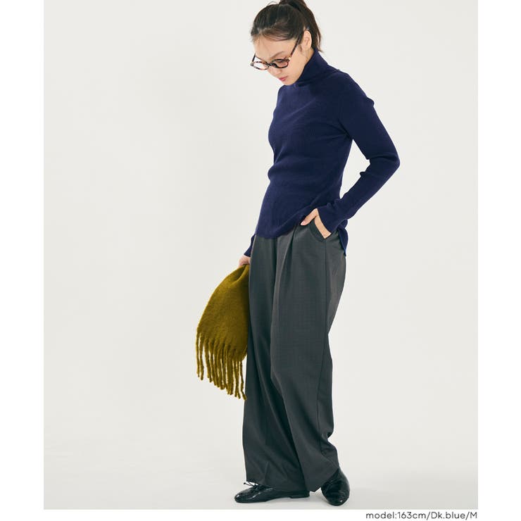 軽量ニット タートルネックラウンドヘム | coca | 詳細画像21 