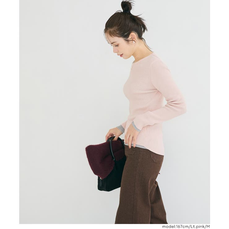 軽量ニット クルーネックラウンドヘム | coca | 詳細画像15 