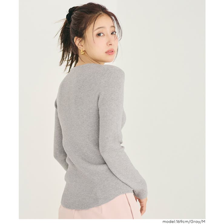 軽量ニット クルーネックラウンドヘム | coca | 詳細画像19 