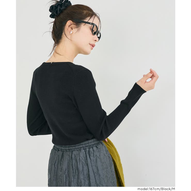 軽量ニット クルーネックラウンドヘム | coca | 詳細画像21 