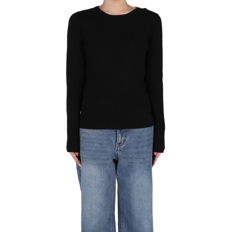 軽量ニット クルーネックラウンドヘム | coca | 詳細画像6 