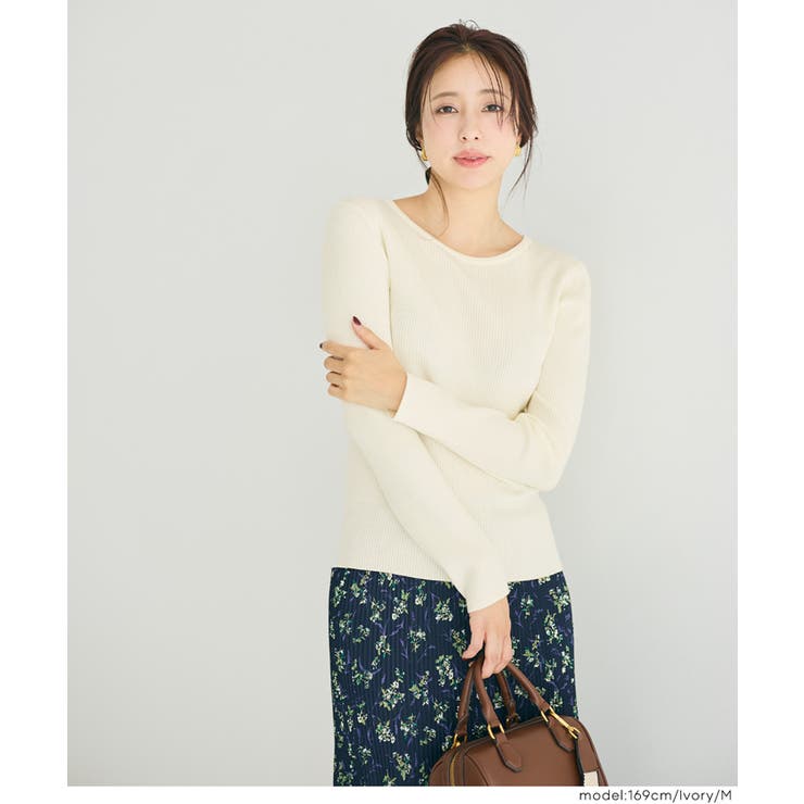 軽量ニット クルーネックラウンドヘム | coca | 詳細画像10 