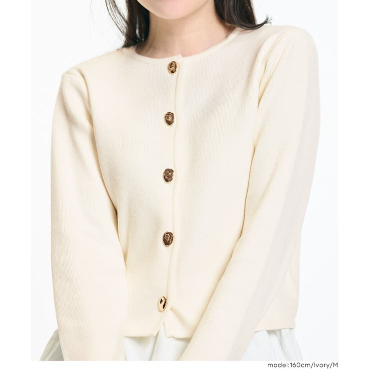 ［Ivory］ | 金ボタンが映える上品カーディガン | coca