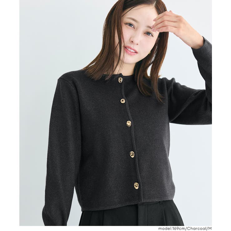 ［Charcoal］ | 金ボタンが映える上品カーディガン | coca