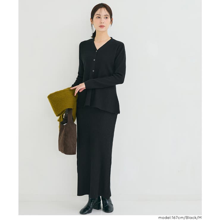 [Black] | カーディガンスカートセットアップ | coca