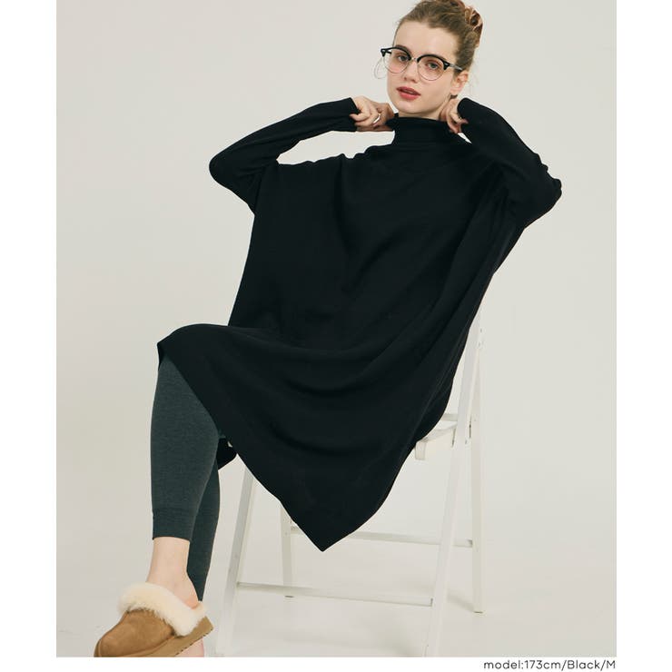 1枚でサマになる、タートルニットワンピース | coca | 詳細画像12 