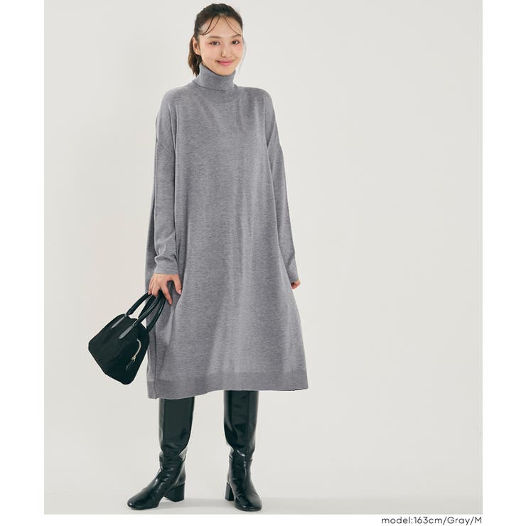 1枚でサマになる、タートルニットワンピース | coca | 詳細画像13 