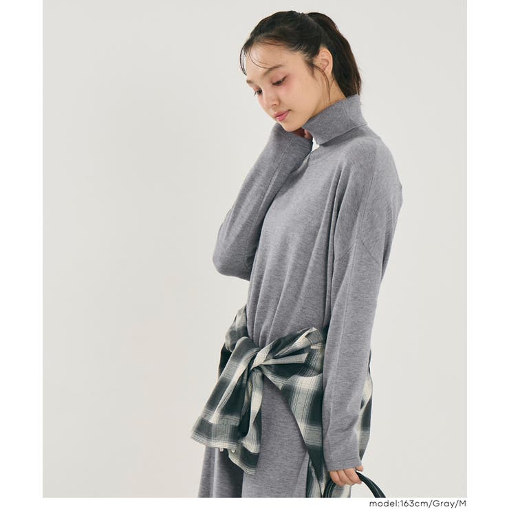 1枚でサマになる、タートルニットワンピース | coca | 詳細画像17 