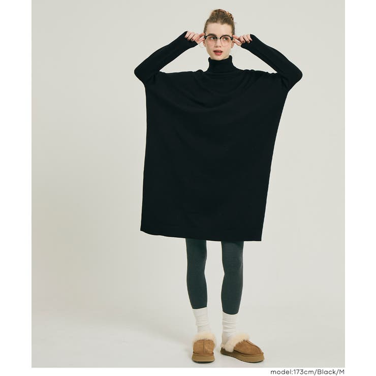 1枚でサマになる、タートルニットワンピース | coca | 詳細画像9 