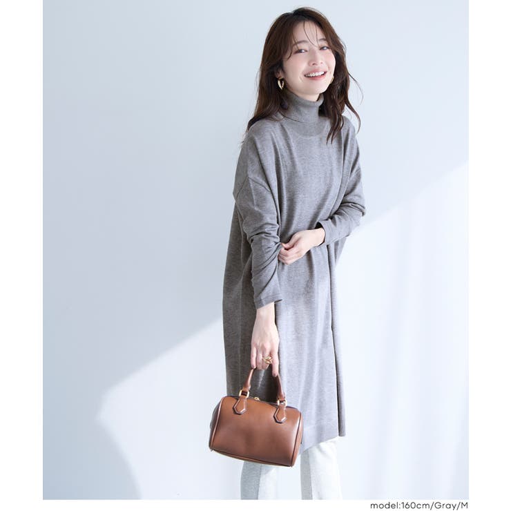 1枚でサマになる、タートルニットワンピース | coca | 詳細画像18 