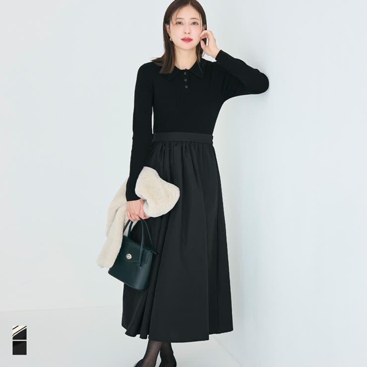 ポロニットドッキングワンピース | coca | 詳細画像1 