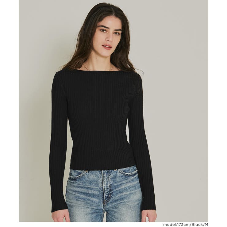 ボートネックリブニットトップス レディース | coca | 詳細画像11 