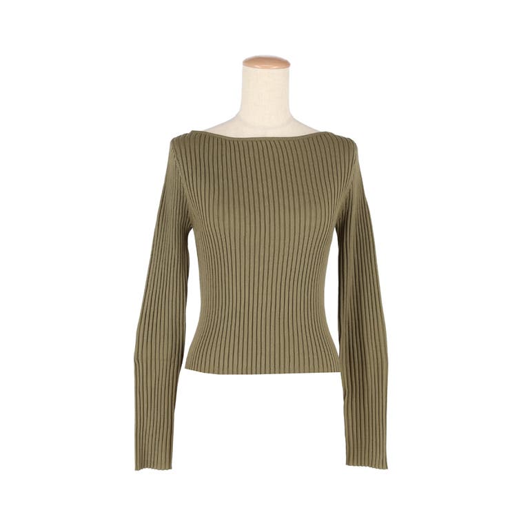 ボートネックリブニットトップス レディース | coca | 詳細画像2 