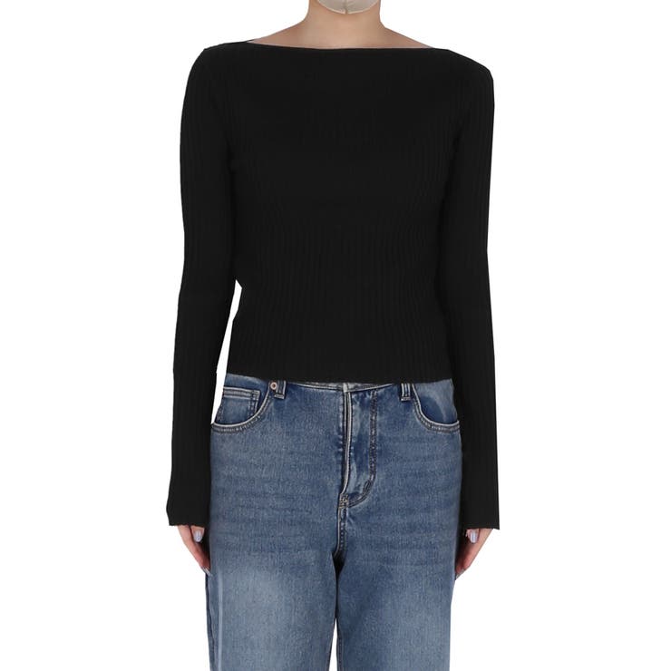 ボートネックリブニットトップス レディース | coca | 詳細画像4 