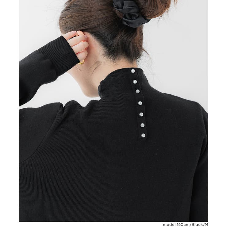 ボトルネックバックパールニット | coca | 詳細画像12 