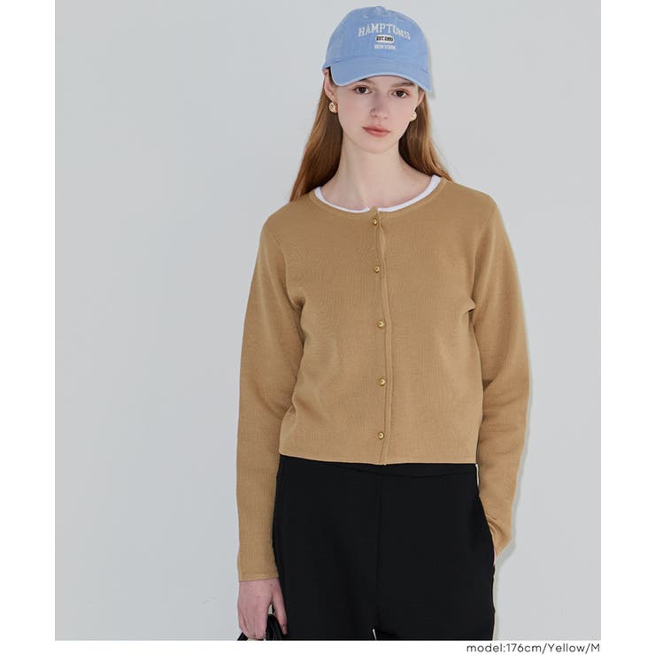［Yellow］ | スプリングニット金ボタンカーディガン | coca