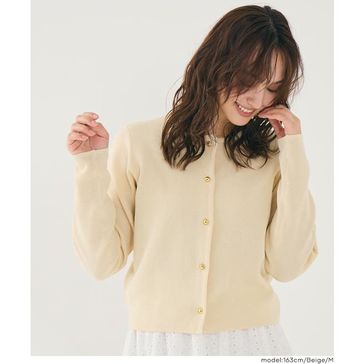 ［Beige］ | スプリングニット金ボタンカーディガン | coca