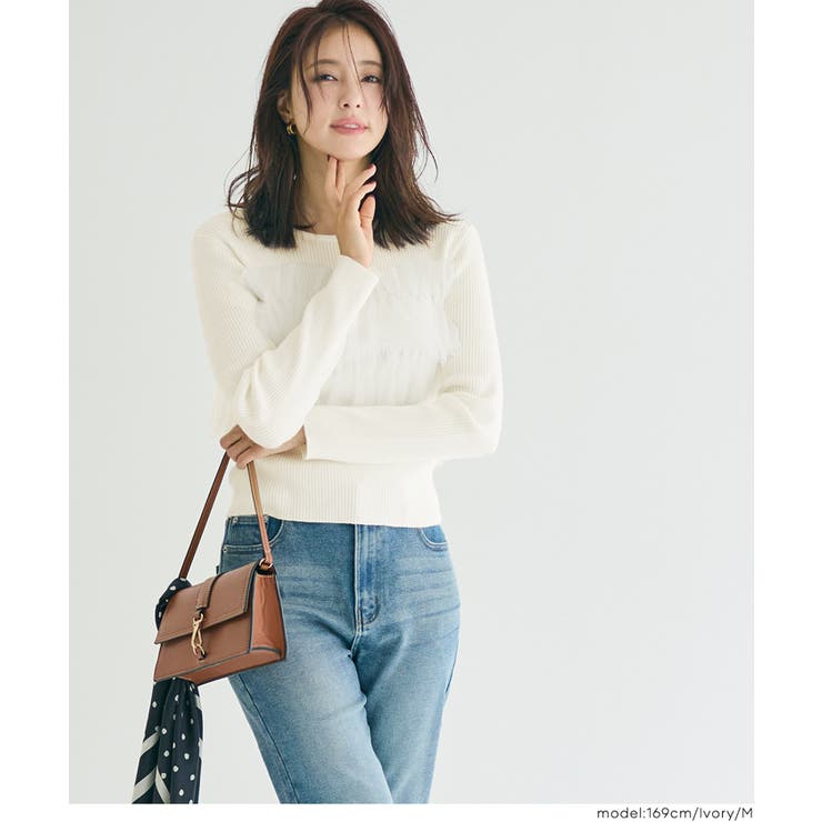 チュールドッキングリブニット | coca | 詳細画像12 