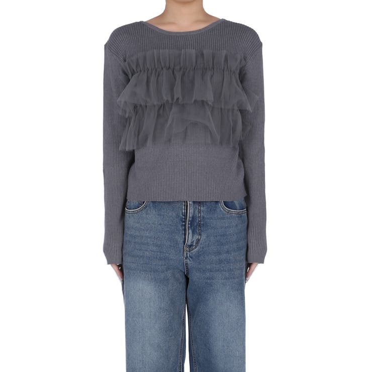 チュールドッキングリブニット | coca | 詳細画像4 