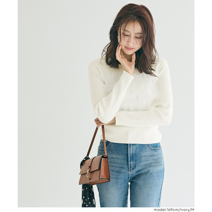 チュールドッキングリブニット | coca | 詳細画像8 