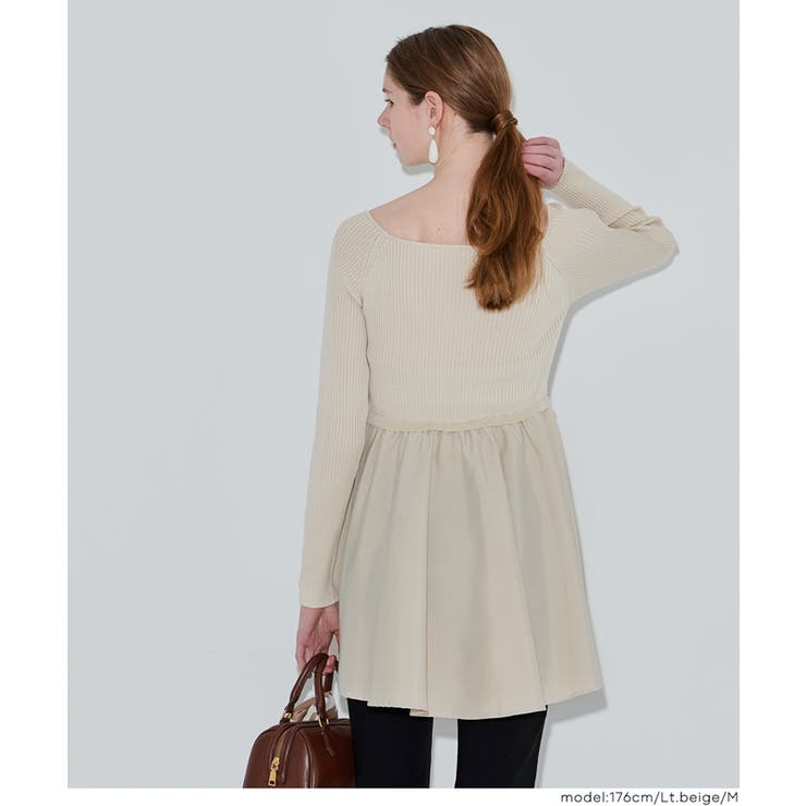 異素材切り替えニットトップス | coca | 詳細画像12 