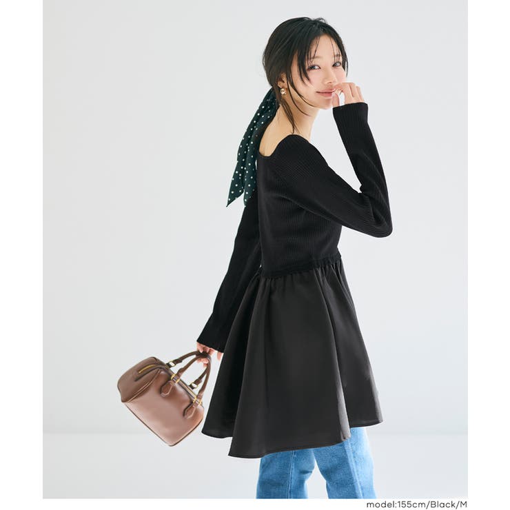 異素材切り替えニットトップス | coca | 詳細画像14 