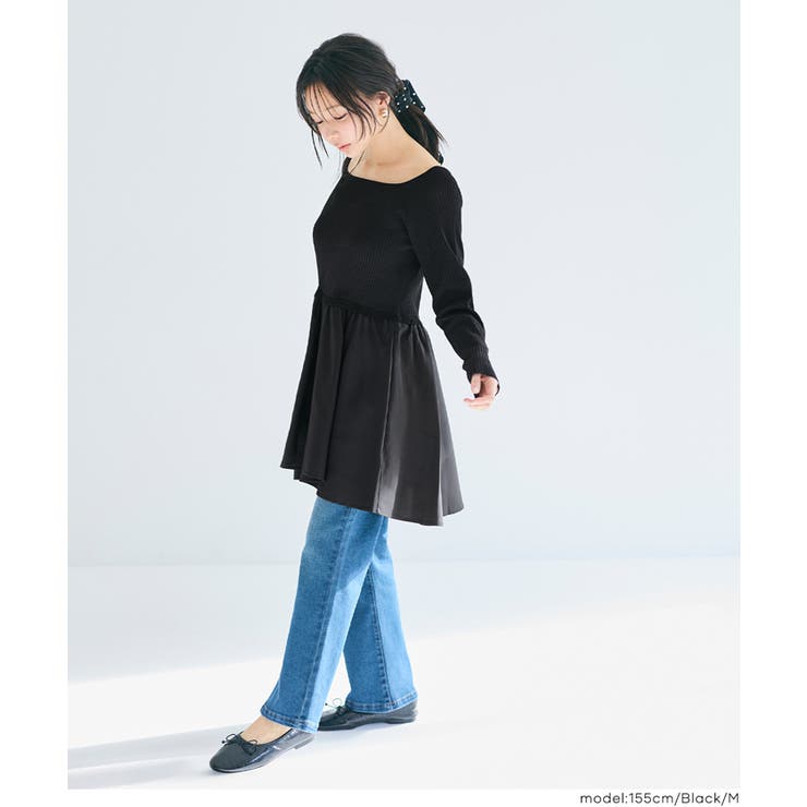 異素材切り替えニットトップス | coca | 詳細画像16 