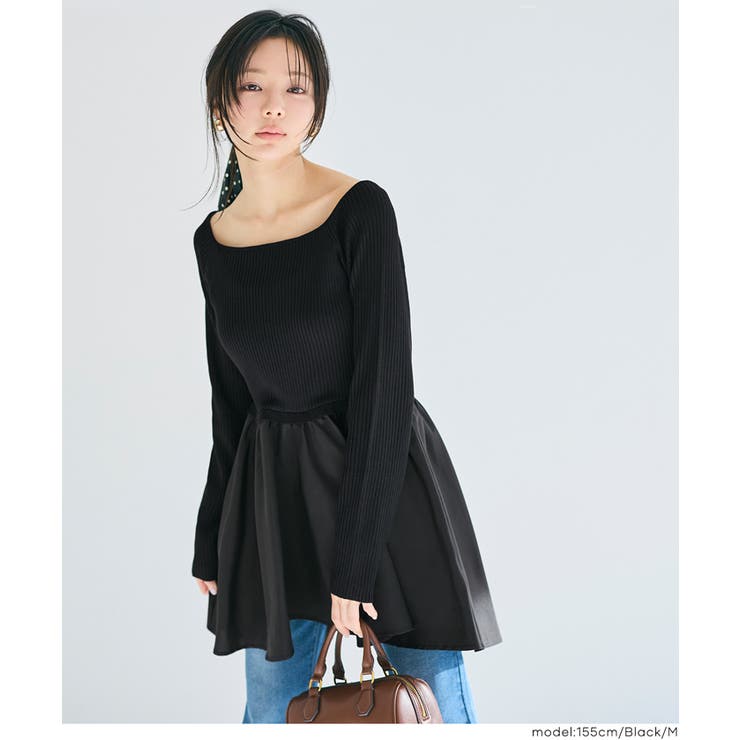 異素材切り替えニットトップス | coca | 詳細画像18 