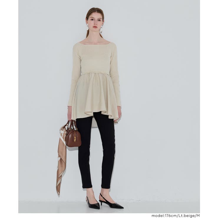 異素材切り替えニットトップス | coca | 詳細画像7 