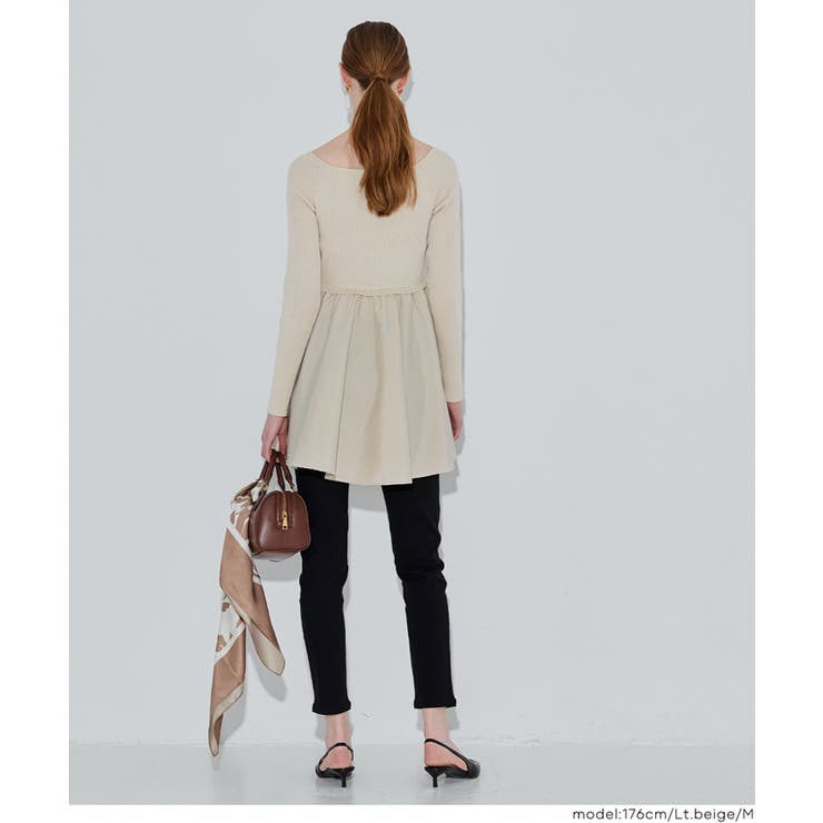 異素材切り替えニットトップス | coca | 詳細画像9 